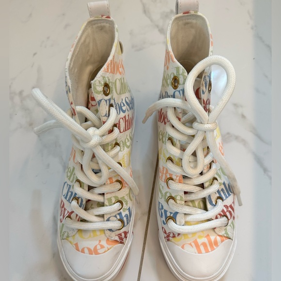 See By Chloe Aranya White Hightop Sneakers - Picture 2 of 4